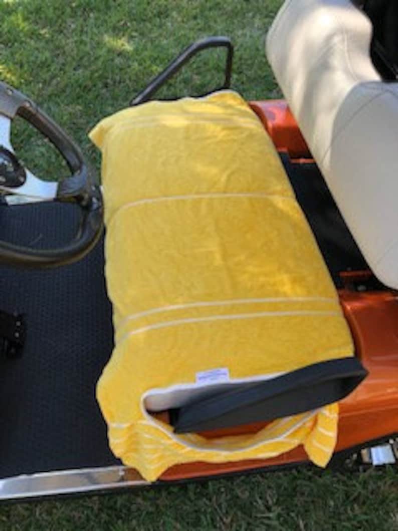 Golf Cart Seat Cover Yellow Terry Cloth With Small White Etsy