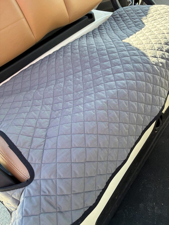 Golf Cart Seat Cover Gray Quilted Reversible Cotton - Etsy