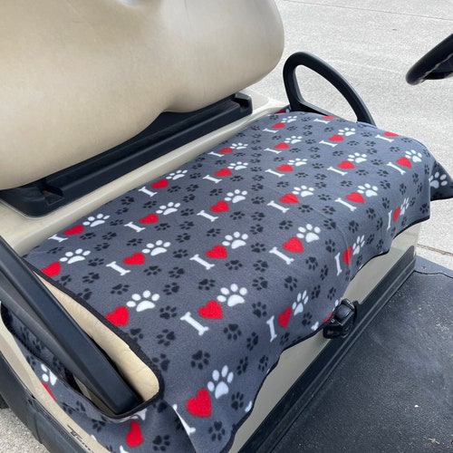 Golf Cart Seat Cover Black Quilted Cotton Material Etsy