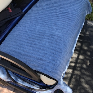 Golf Cart Seat Cover      Blue Gray Terry Cloth textured with Black Trim