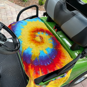 Golf Cart Seat Cover      Tie Dye terry cloth cover