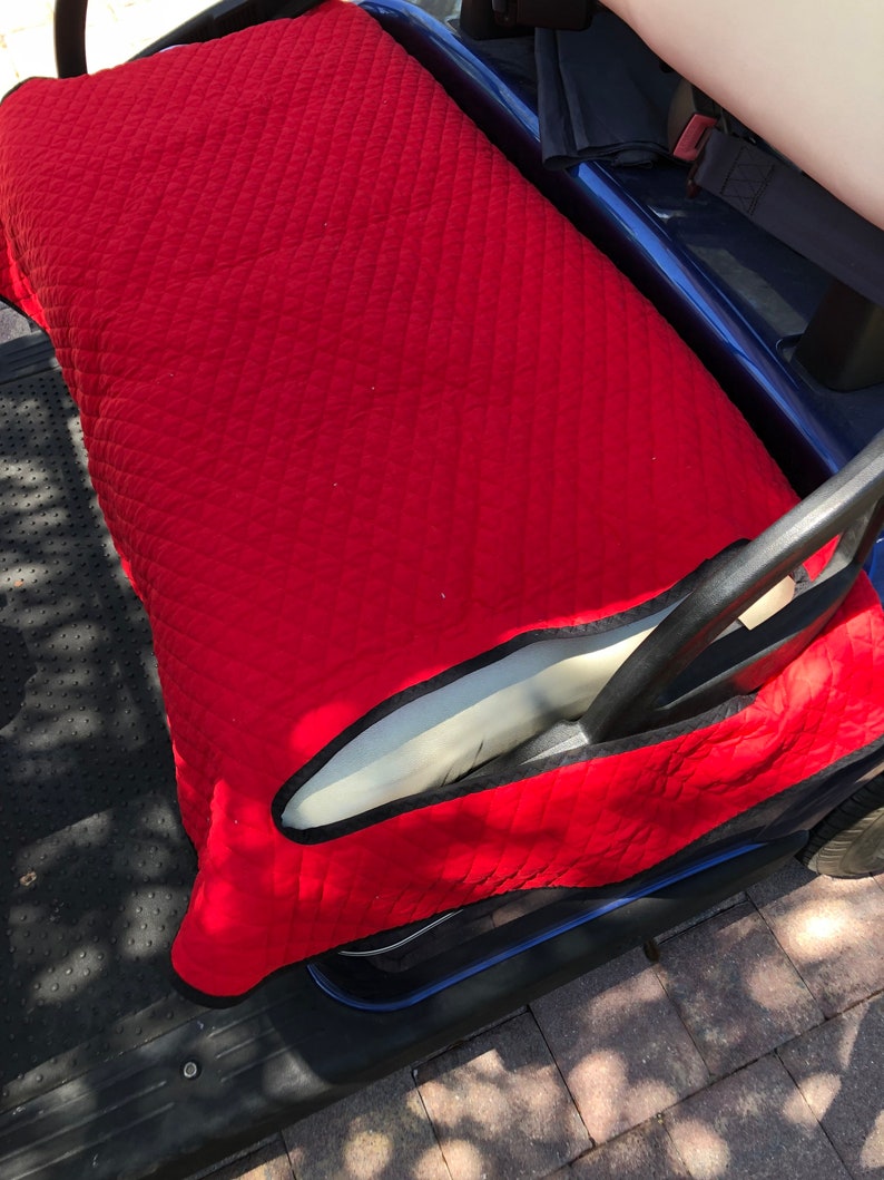 Golf Cart Seat Cover Red Quilted Cotton With Black Trim Etsy