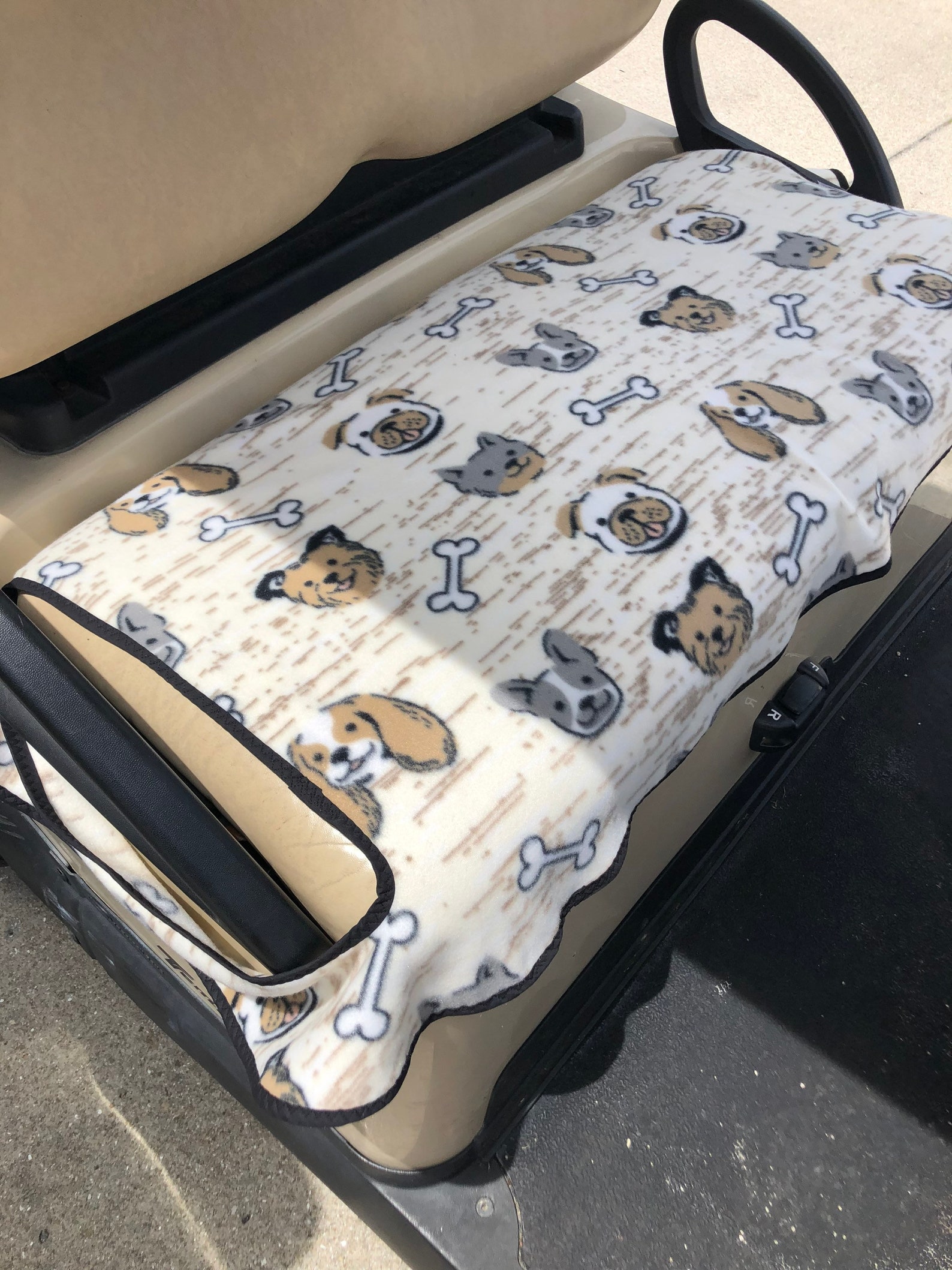 Golf Cart Seat Cover Dog Lovers Fleece Cover Etsy