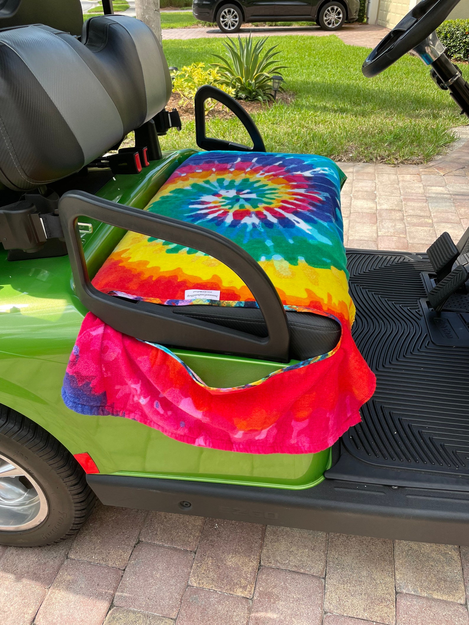 Golf Cart Seat Cover Terry Cloth Bright Colored Tie Dye Etsy