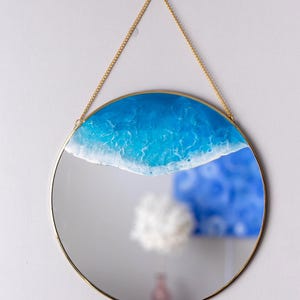 Ocean Resin Wall Mirror – Round Mini Mirror