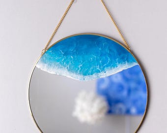 Ocean Resin Wall Mirror – Round Mini Mirror