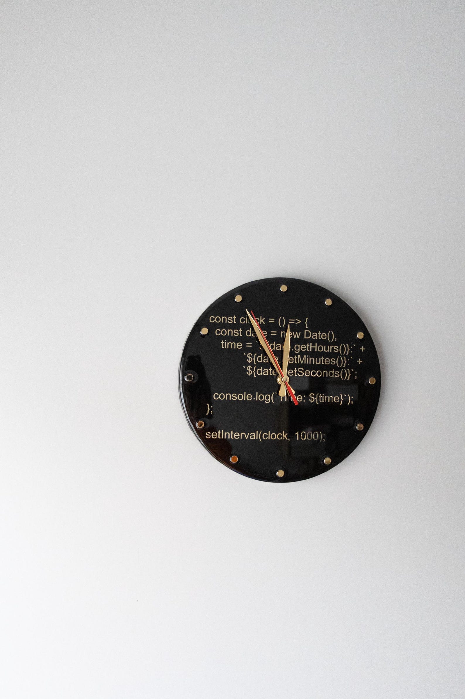 Javascript Code Wall Clock: Geeky Black Resin Tech Decor - Etsy