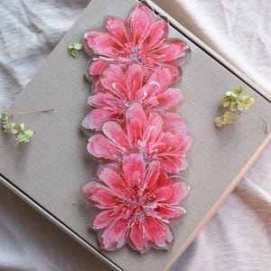 Resin Flower Coasters Set – 3D Epoxy Floral Coaster Set, Custom Colors Available - Set of 4