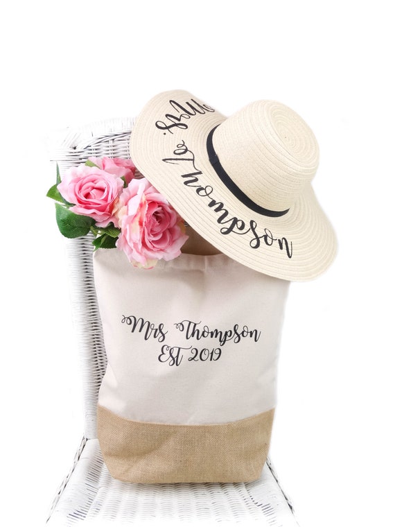 personalised mrs beach bag