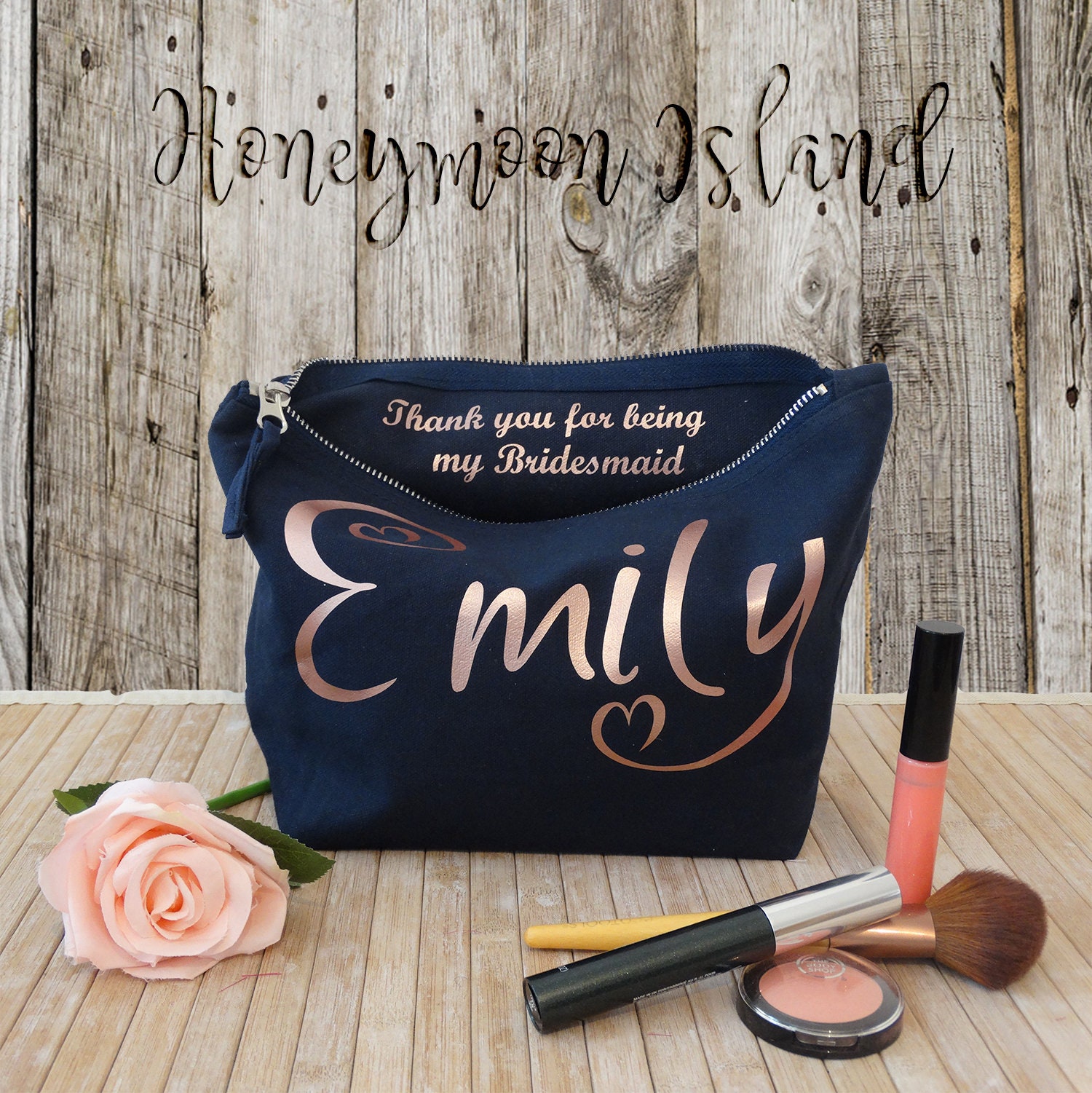 Wedding Thank you Gift Personalised Bridesmaid Gift Makeup | Etsy