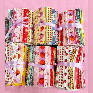 Strawberry lovers fat jelly roll bundle *limited. 5   yards of fabric in each bundle lots of Japanese strawberry fabrics!