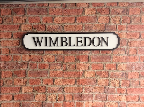 Vintage Wood Street Road Sign WIMBLEDON