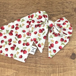 Summer Strawberry Dog Bandana Set, Sailor Bow Tie & Hair Scrunchie Easter Gift Ideas