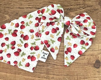 Summer Strawberry Dog Bandana Set, Sailor Bow Tie & Hair Scrunchie Easter Gift Ideas