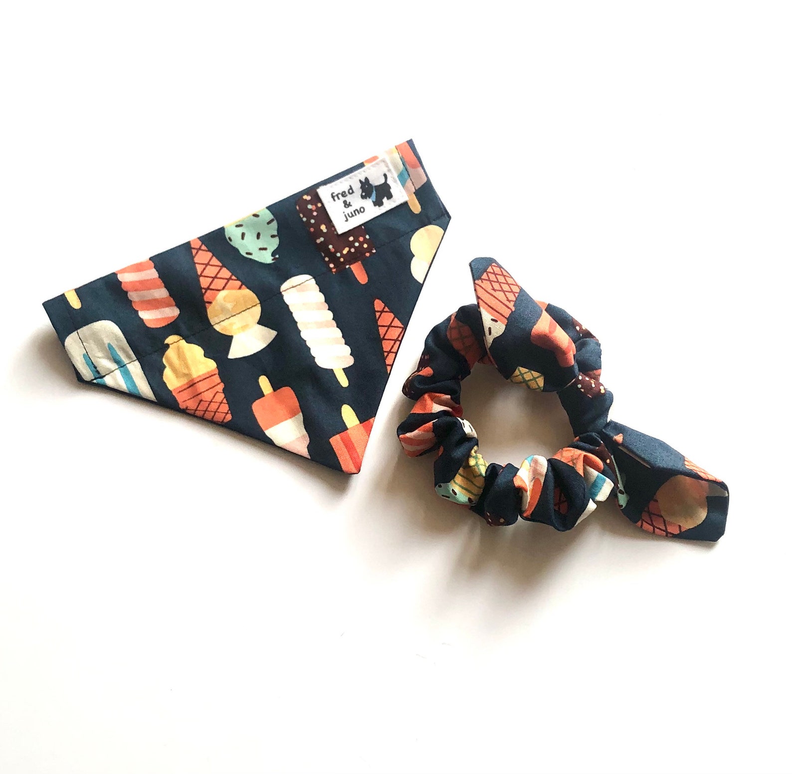 dog bandana and scrunchie set