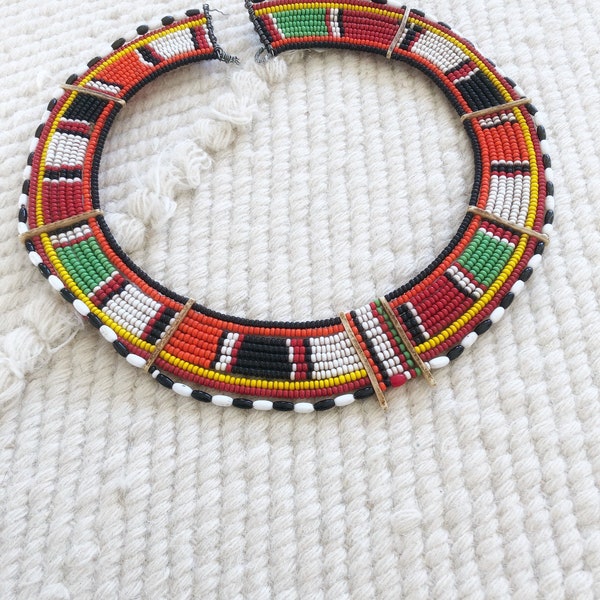 Glass Bead Maasai (Masai) Mara Necklace from Africa