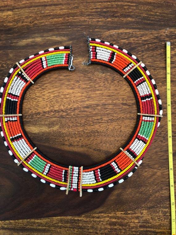 Glass Bead Maasai (Masai) Mara Necklace from Afri… - image 4