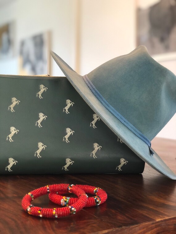 Red Beaded Bangle Bracelet - image 1