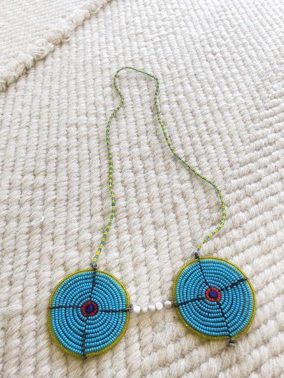 Circular beaded pendant necklace from the Maasai M