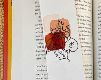 Fall Leaves Minimalist Watercolor Bookmark