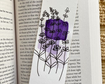 Lavender Bunch Minimalist Watercolor Bookmark