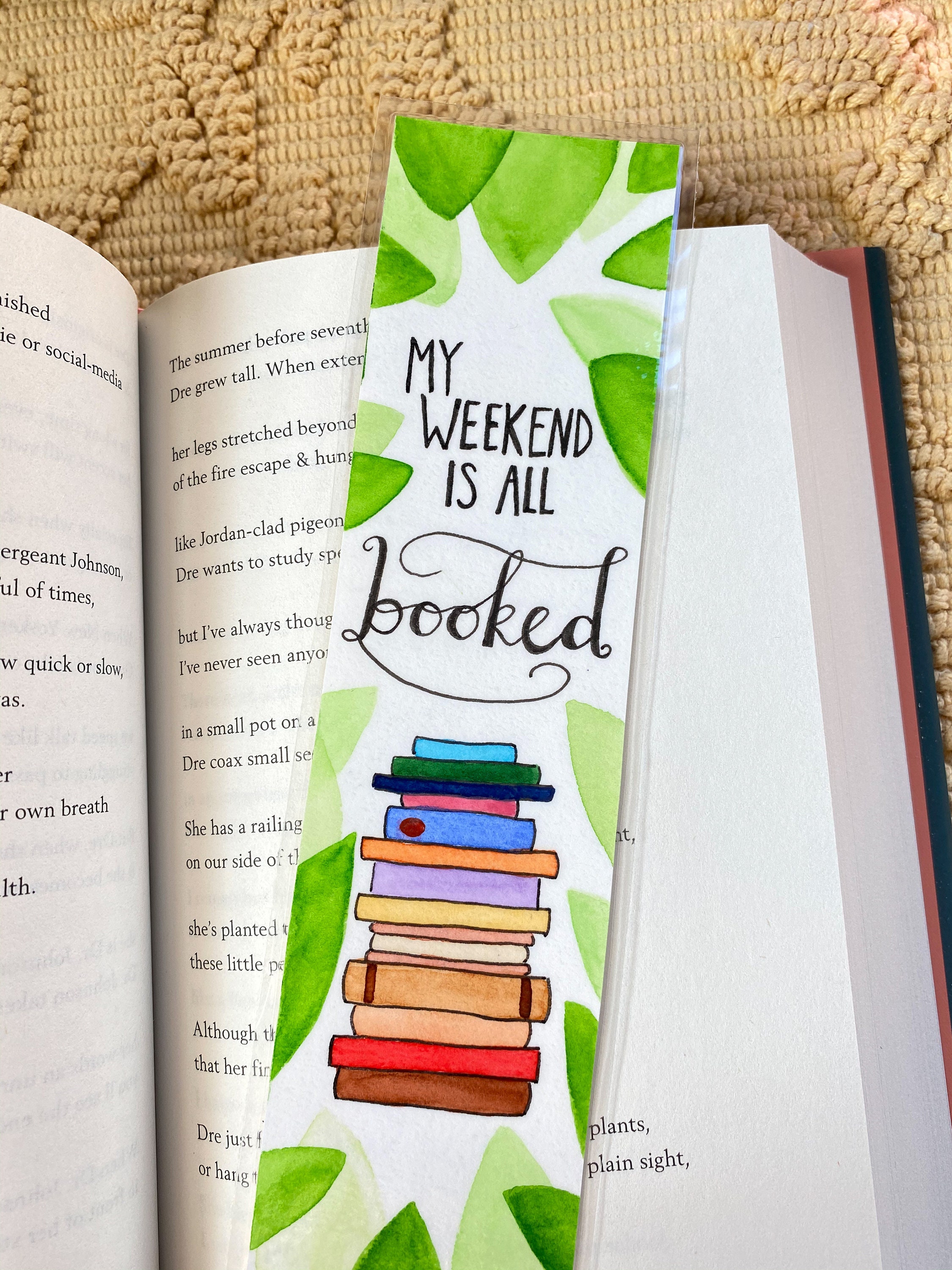 My Weekend is All Booked Quote Bookmark - Etsy