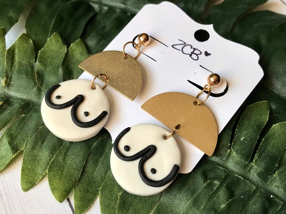 Boob cheap clay earrings