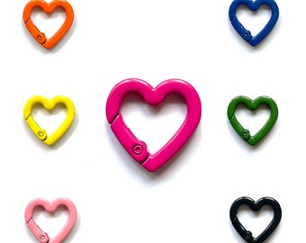 Coloured Heart Clasp Carabiner-style