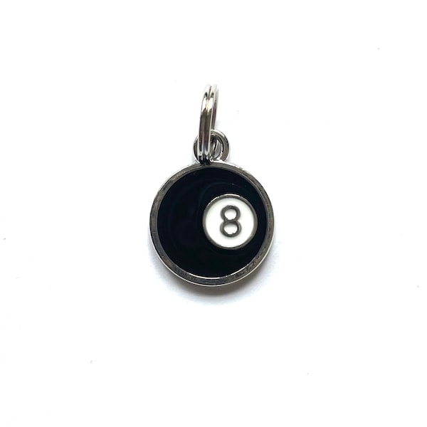 Retro Lucky 8 Ball Charm / Sports Billiards Snooker Charms Pendant Vintage Nostalgia