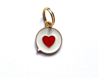 InstaLove Charm - Heart Love Enamel Tag Pendant
