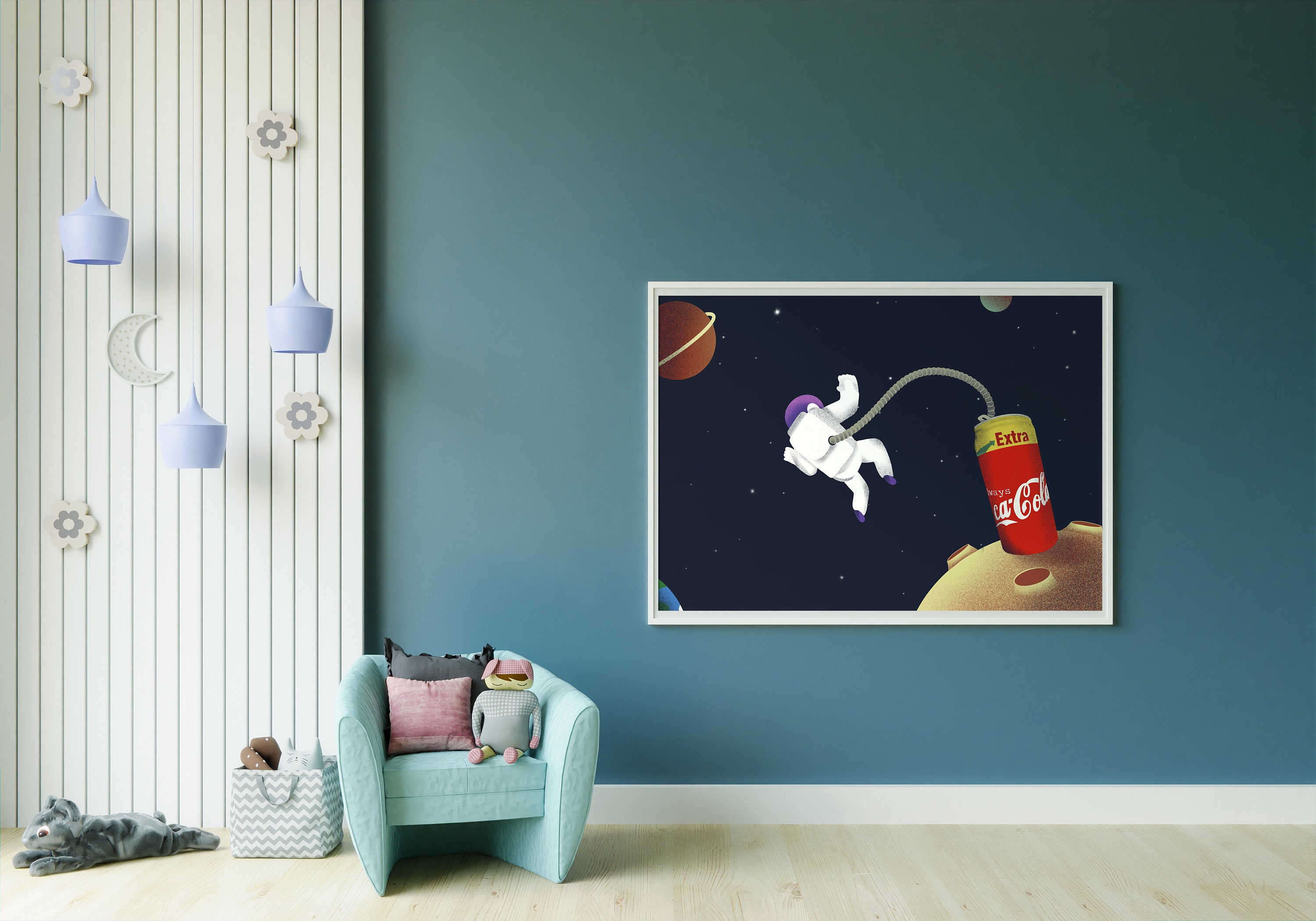 Astronaut Design Kinderzimmer Drucke Playroom Dekor | Etsy