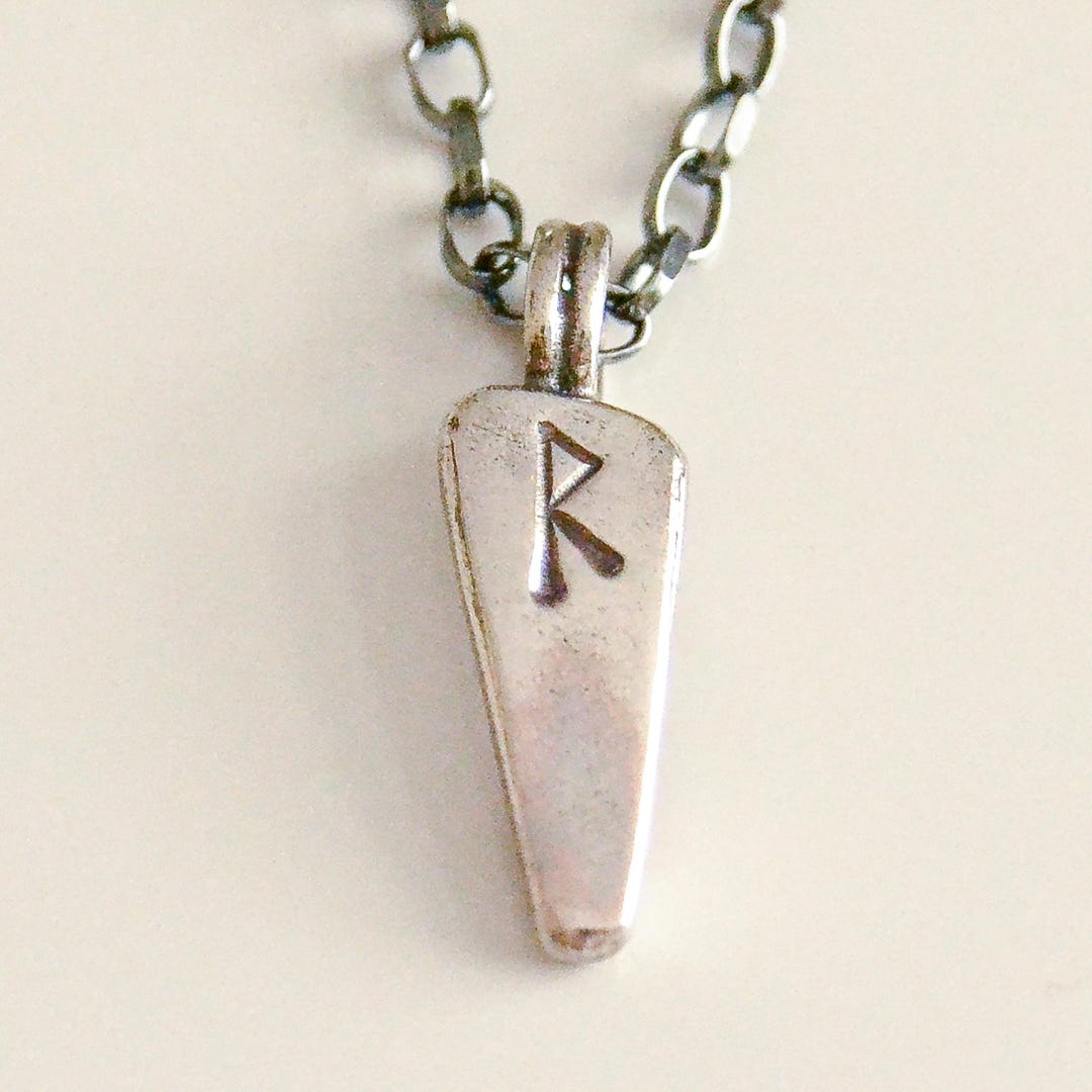 Raidho Rune Pendant, Viking Journey Rune Necklace, Norse Travel Symbol ...