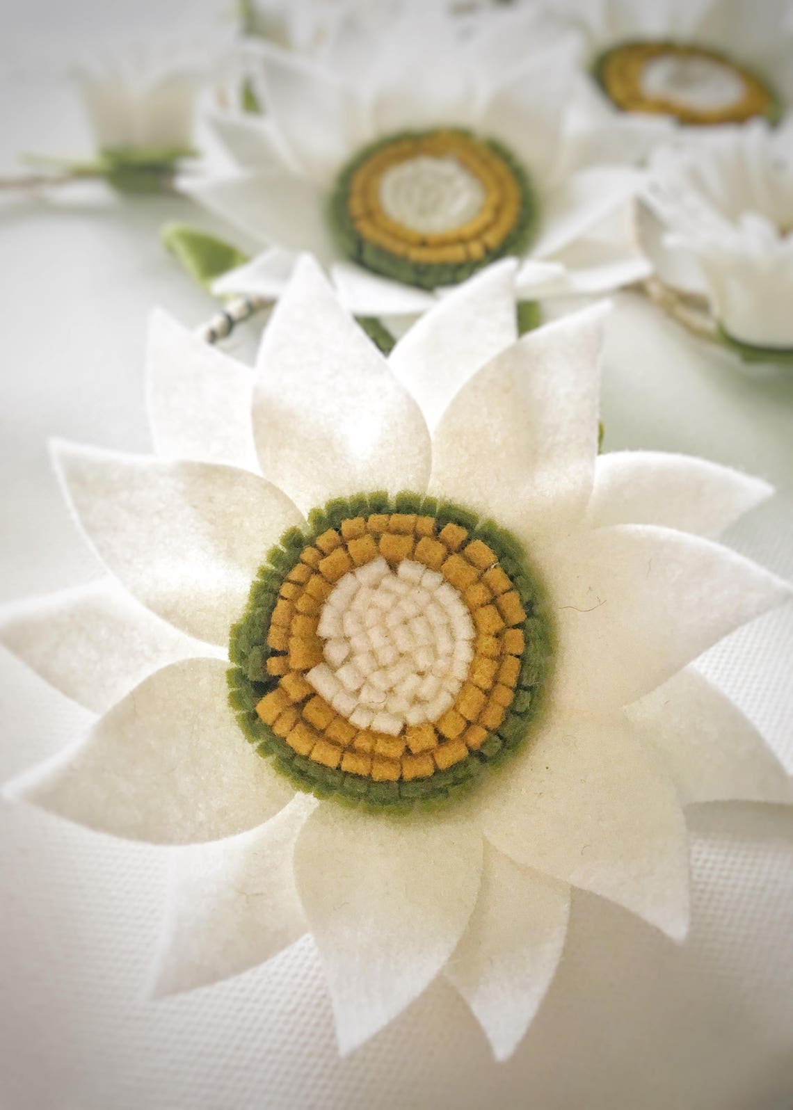 Wool felt Daisy and Sunflower Garland Kit Etsy