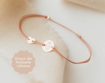 Gravurarmband Herz, personalisiertes Namensarmband, Armband mit Name, Familienarmband Freundschaftsarmband, Geschenk Freundin, Trauzeugin