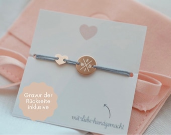 Engraved heart bracelet, name bracelet, bracelet with name, gift for girlfriend, family bracelet, friendship bracelet, personalized gift