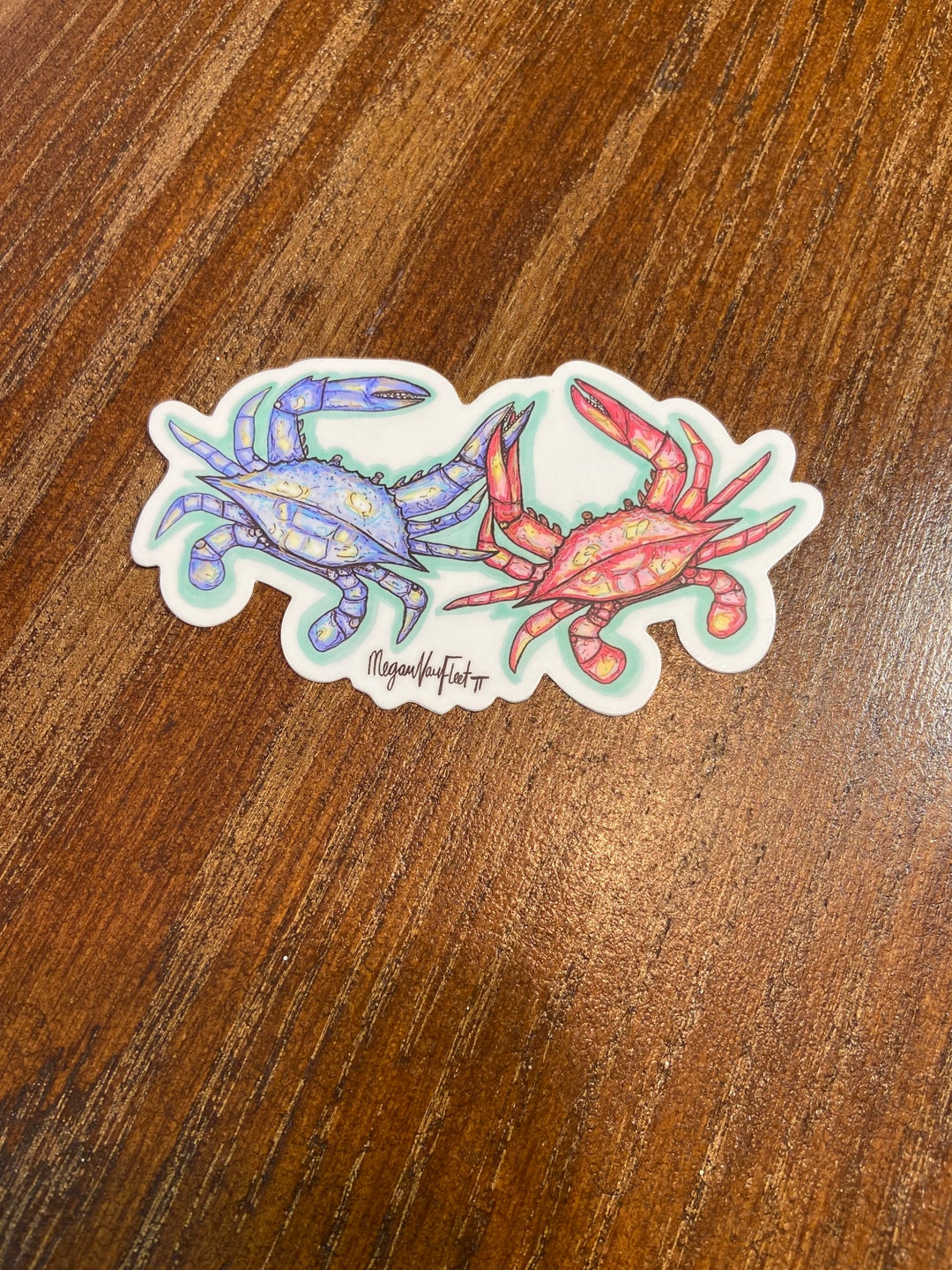 Two Crabs Holding Hands Sticker Etsy