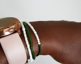 Stretch Nigeria Flag Bracelet | Bead Anklet | Flag Anklet | National Flag Bracelet