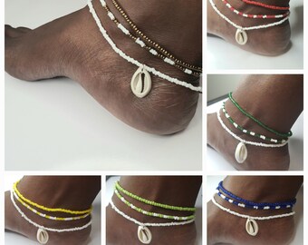 3 Piece Stretch Anklet | Beach Anklet | Boho Bracelet | Bracelet Anklet