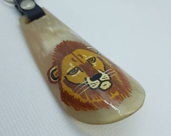 Lion keychain, African key holder , Brown key ring