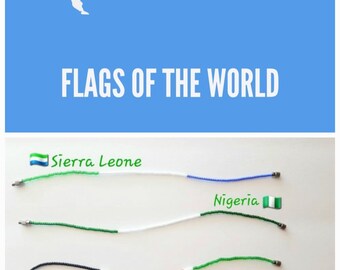 Flags of the world Bracelets |Stretch Flag Bracelets | Bead Anklets | Flag Anklets | National Flag Bracelets