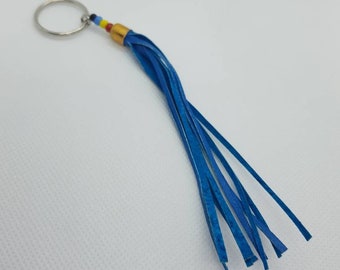 Leather keyring, African keyholder, Handbag charm  keychain