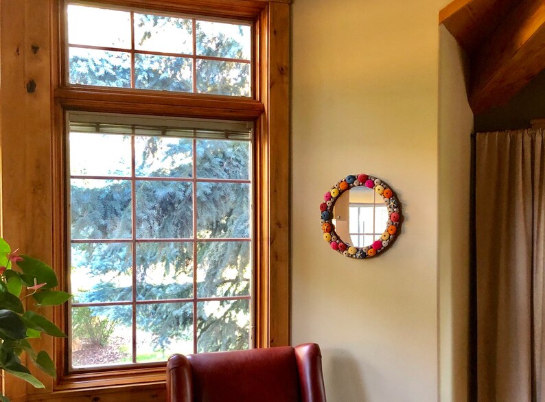 Sea Urchin Mirror Seashell Round Coastal Beach Nautical Office Decor Gift