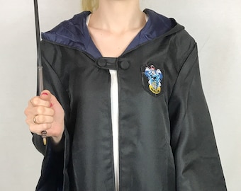 House Robes Inspired Gryffindor Ravenclaw Hufflepuff Slytherin Adult Sizes Robe Cape Hooded Zip-Up Button Sweatshirt Harry Potter