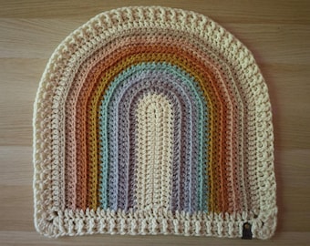 Crochet Rainbow Handmade Baby Blanket | Boho Nursery Throw | Rainbow Baby Gift | Colorful Infant Crib Blanket | Baby Shower Gift
