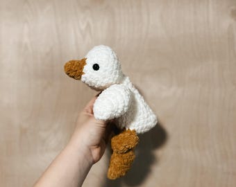 MADE TO ORDER | Handmade Crochet White Goose | Crochet Duck Stuffed Animal | Crochet Goose Lovey | Handmade Stuffed Animal | Baby Shower