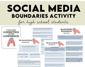Social Media Inventory & Boundaries Activity for High School Students. Great for therapy, counseling, group therapy or group counseling