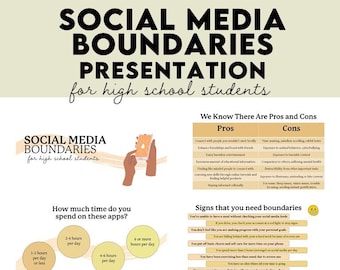 Social Media Boundaries PowerPoint for High School (38 Slides)