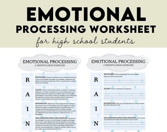Emotional Regulation & Processing Worksheet. Emotional Regulation for counseling or therapy, group counseling or group therapy