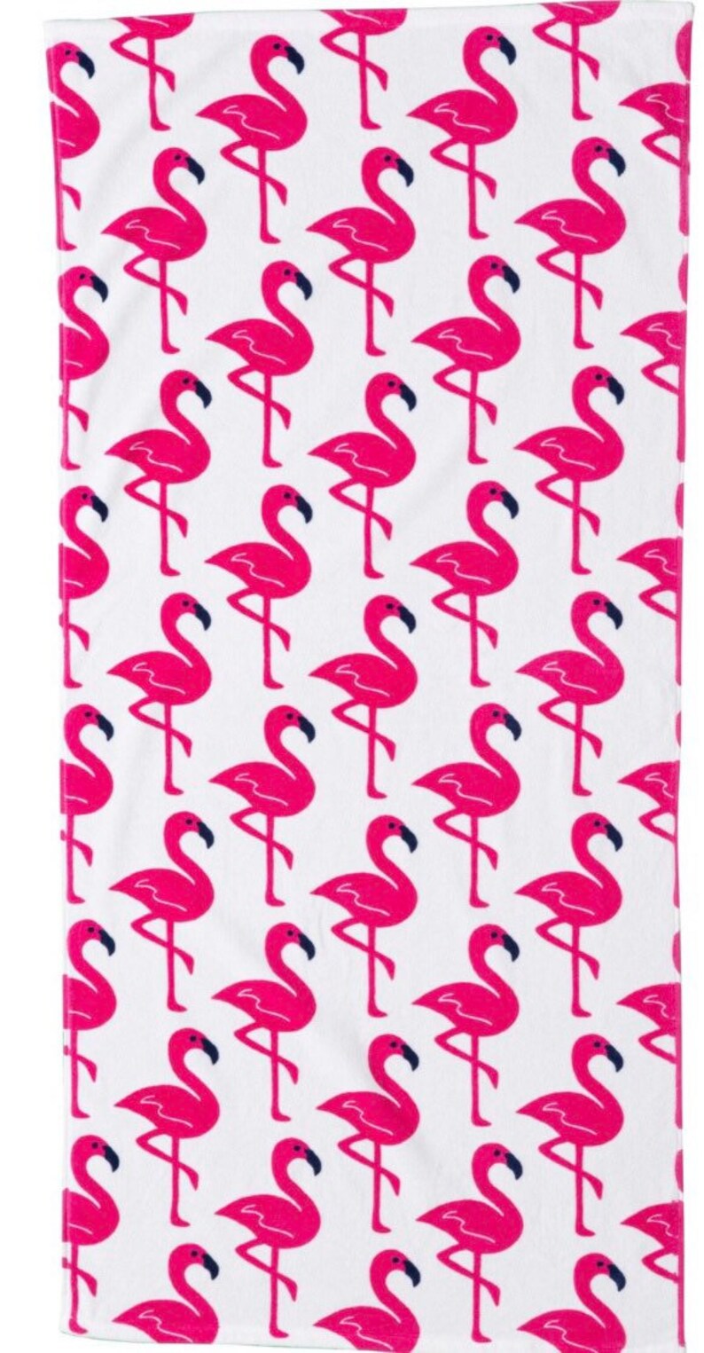 Pullover Beach Towel Pink Flamingo Pattern Beach Poncho Etsy