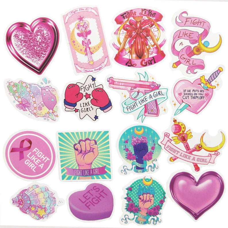 50pcsbag Cute Wand Pink Girls Sticker Pack-fun Thriller aesthetic graffiti promo gift luggage Packaging laptop decal wrap diary letter